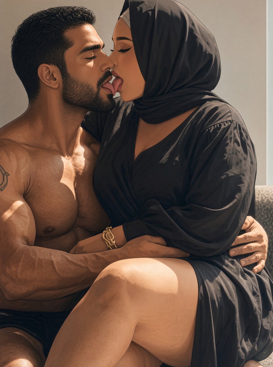 play_tease's tweet photo. Sentei no colo e a língua já entrou. vestido preto, coxa pra fora e a mão dele na minha cintura
#couple #AIart #hijab https://t.co/rtMkE5INDJ