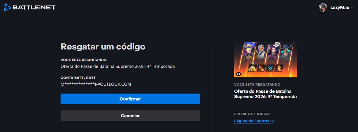 LazyMauX's tweet photo. Obrigado @OverwatchBrasil pelo presente na Live com a @nandoida @CosminhaS2 e @myth1co  pelo passe supremo! E aos demais adms que estavam na Live. https://t.co/I4ohOSnbsn