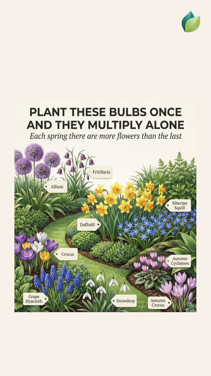 easygrowapp's tweet photo. Plant these bulbs once — they multiply alone! 🌷 Daffodils, crocus, allium &amp; more.
Download Easy Grow app now!
#SpringBulbs #GardenTips #EasyGrowApp https://t.co/aX2s57OWSP