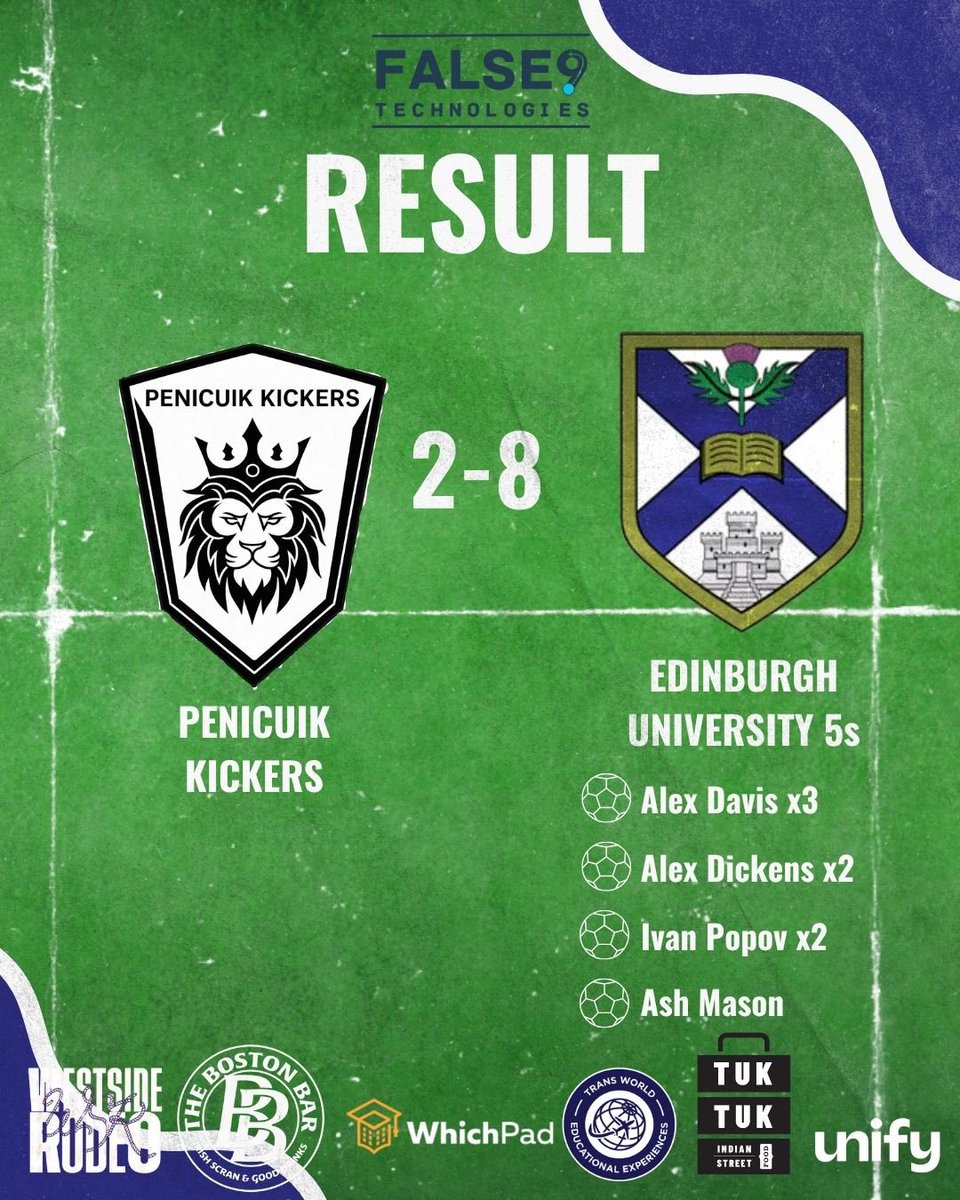 EdinburghUniAFC's tweet photo. The 4s make it back to back wins with a Mark Henderson late winner. The 5s pick up their first win with a convincing victory 🙌

#OCOL💚💙 https://t.co/wy55W0rwvW