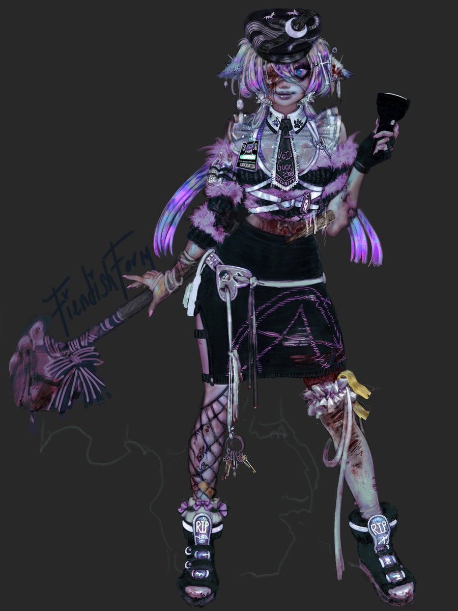 FiendishForm's tweet photo. When the Graveyard shift gets extra lively - you accessorize? 
I couldnt decide which colorway @pastelixx_ would look better in >_<! Which do u like best?