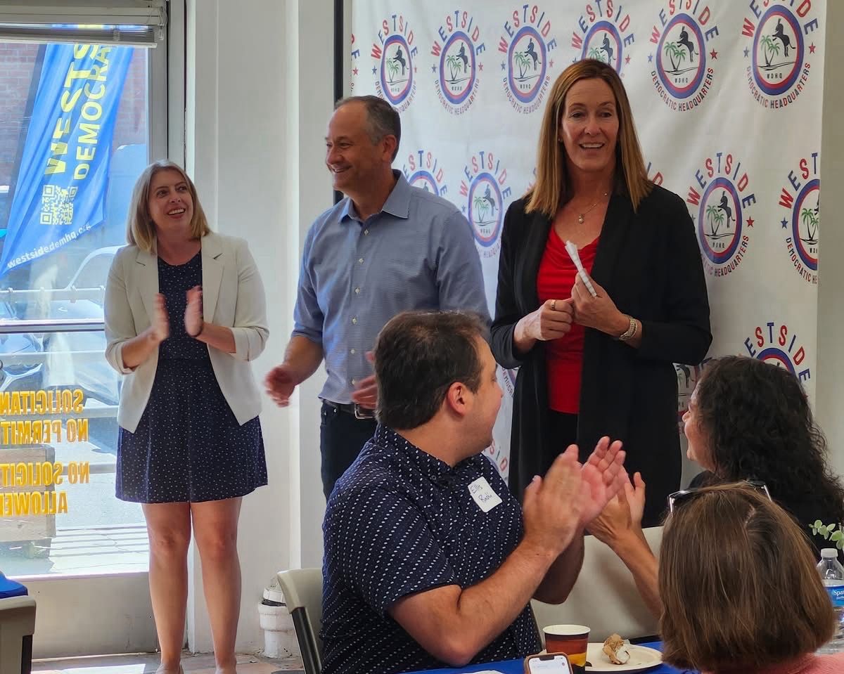 jacquiirwin's tweet photo. Pleased to support @marnivonwilpert in her run for the 48th Congressional District. Thank you Fmr. Second Gentleman @DouglasEmhoff and Westside Democratic Headquarters for hosting the event. https://t.co/hiULwGQxgR