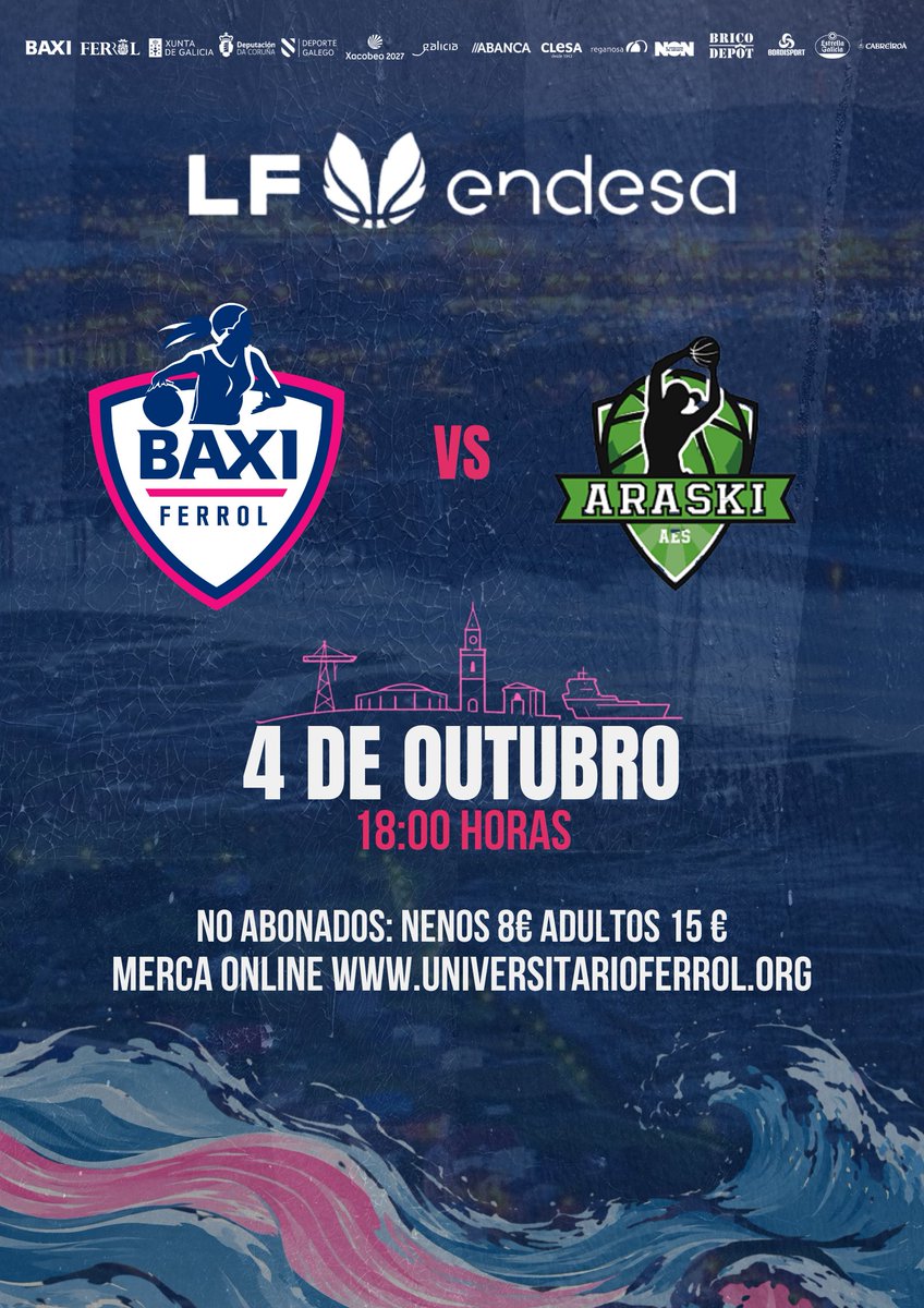 UniFerrol's tweet photo. Mañana empieza la LF Endesa!

🕕18:00
🏟️ A Malata
🆚 @Araski https://t.co/e6mHGVYjXp
