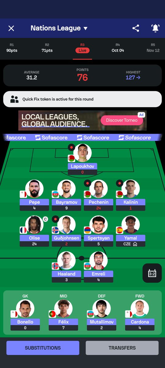 Fpljake26's tweet photo. @TheFPL_Sensei If only lapoukhov and kalinin started  , pechenin 3 assists is nuts , definitely getting 3 albanians for next week when they're home to San Marino https://t.co/9QcWq41vbo