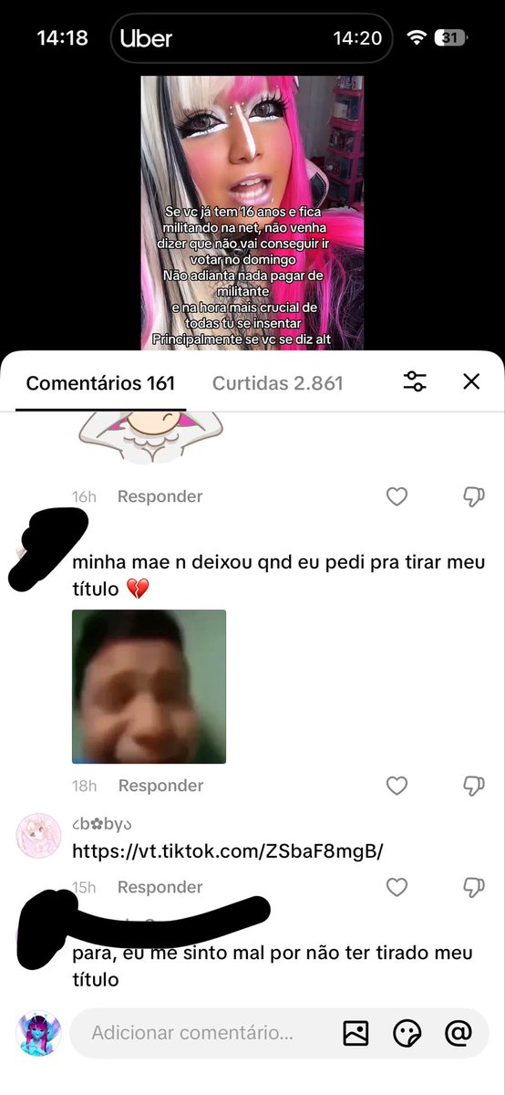 candy_bullets's tweet photo. Gente eu tô chocada com a quantidade de adolescente que supostamente n fez título pq “minha mãe não me levou” “meus pais não deixaram” jovens que n pesquisaram ao menos no Google sobre como tirar o título, falta interesse, falta força de vontade, mas na hr de militar online… https://t.co/tI4f9cHniD