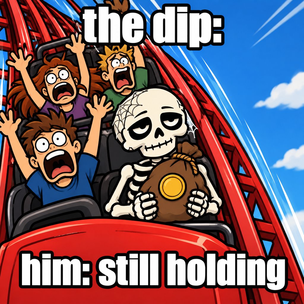 bagbonescoin's tweet photo. the dip: 🎢
him: still holding. 💀 https://t.co/46ncLcHJB2