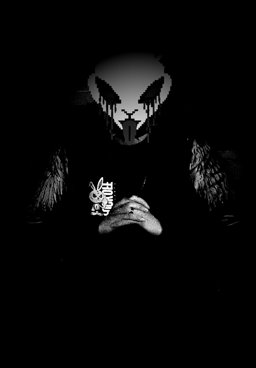 TheCeferial's tweet photo. grunge graphic thing. pale face, dripping eyes, hands still folded. the bunny stayed.

#indieartist #graphicdesign #grungeart #darkart #monochrome #blackandwhite #occultart #macabre #digitalart #originalart #bunny #lowkeyportrait #artistsontwitter #design #hate https://t.co/KTeoHgQyeJ