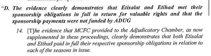 titoactiv's tweet photo. 🔵 CAS said Etihad &amp; Etisalat met their sponsorship obligations in full and payments weren’t funded by ADUG.

Now the Premier League Commission has reached a different factual conclusion. 👀⚖️

So what evidence changed the picture? https://t.co/bEhPSapOlY