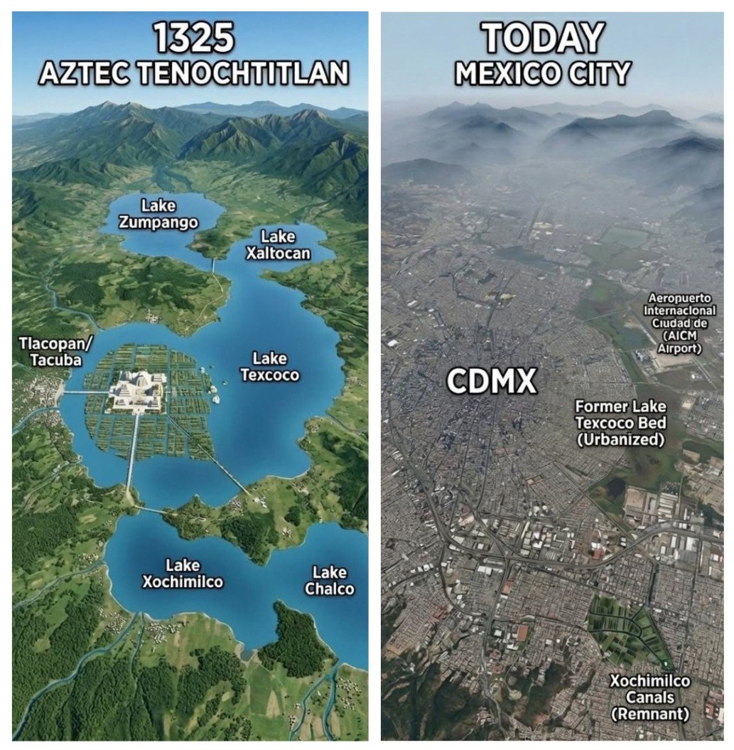 infodexx's tweet photo. 🇲🇽 Mexico City Was Once a City of Lakes. https://t.co/4LUcouOKT5