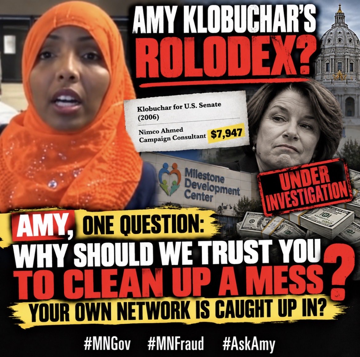 Catbendzick's tweet photo. Completely unacceptable," says Amy Klobuchar.
Senator, you've been in office for 20 years. Kids at a homecoming game in Eden Prairie just ran for their lives from gunfire. That isn't a press release moment, that's a report card. And it's yours.
Don't tell us you "know how critical it is." YOU ARE A BIG PART OF THE PROBLEM/NOT THE SOLUTION.
#mnpol #EdenPrairie #Minnesota #MNGOP #DFL