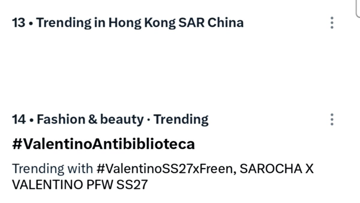 freenguides's tweet photo. Trending in 20 places

🇹🇭🇲🇾🇵🇭🇵🇪🇻🇳🇫🇷🇦🇪🇮🇹🇪🇨🇸🇬🇮🇩🇲🇽🇨🇴🇵🇷🇺🇸🇧🇷🇦🇷🇹🇼🇨🇱🇭🇰

SAROCHA X VALENTINO PFW SS27
#ValentinoSS27xFreen
#ValentinoAntibiblioteca
#ValentinoGaravani
#srchafreen
#PFW

@srchafreen
@MaisonValentino
@ValentinoTH https://t.co/qG5rJ1LmVs