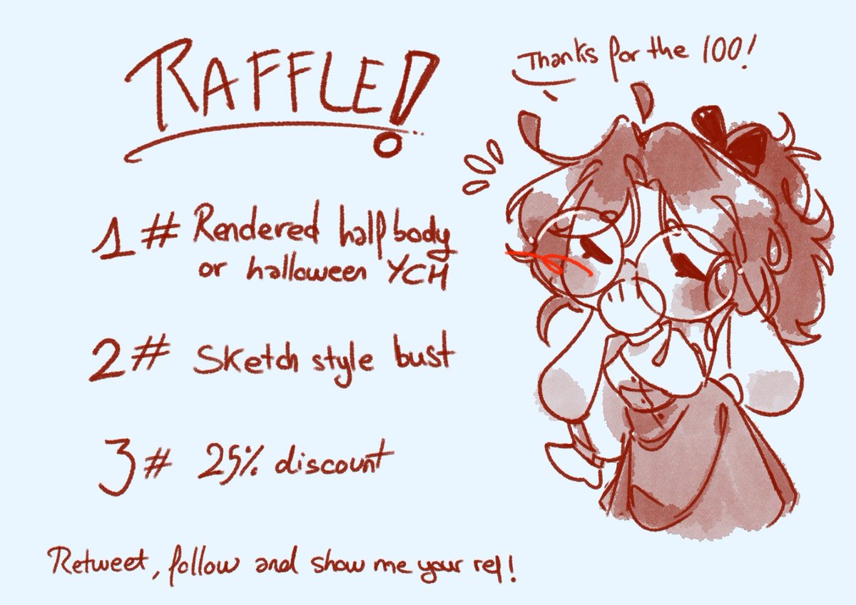 bunnyato's tweet photo. So I reached a 100 followers! Yei!  

As I said, I'm making a small raffle, it will be open until next sunday and on monday I will be revealing the winners. 

To participate please retweet, follow and show me your references! 

Good luck everyone!!!  ₍ᐢ..ᐢ₎♡ 

#Raffle https://t.co/ZMvT4HeMdv