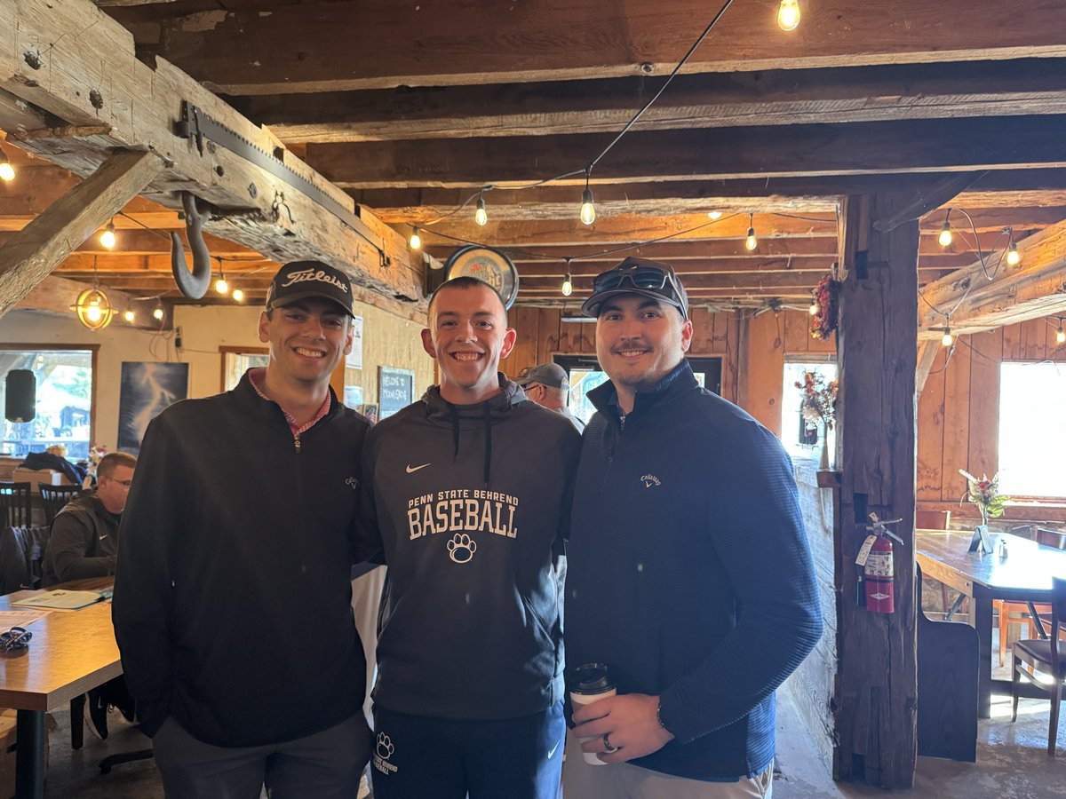 BehrendBaseball's tweet photo. Behrend baseball 2026 golf tournament action. #BehrendPr1de https://t.co/zg6hPokBSC
