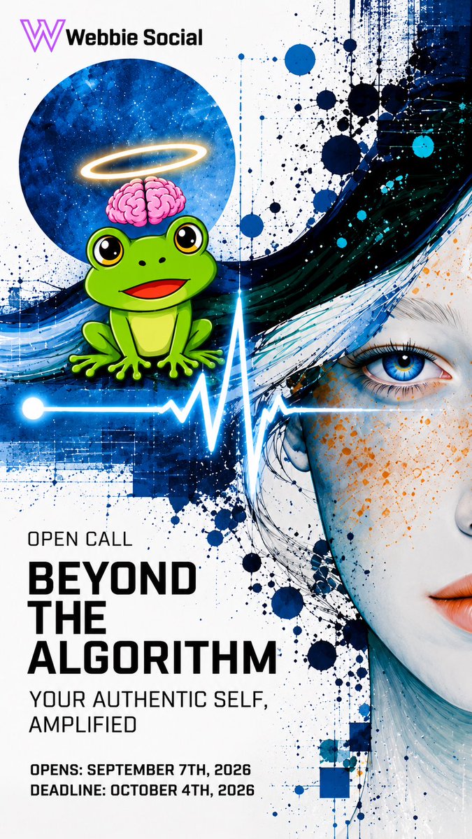 BRAINFROGXLM's tweet photo. BRAINFROG SAYS:
Don’t forget tomorrow, Sunday Oct 4th at midnight get your unique artwork submitted to @WebbieSocialApp ASAP!
The smart frogs know! ❤️🧠🐸
#FindTheOthers #BeyondTheAlgorithm and https://t.co/1kqnTeRyeY