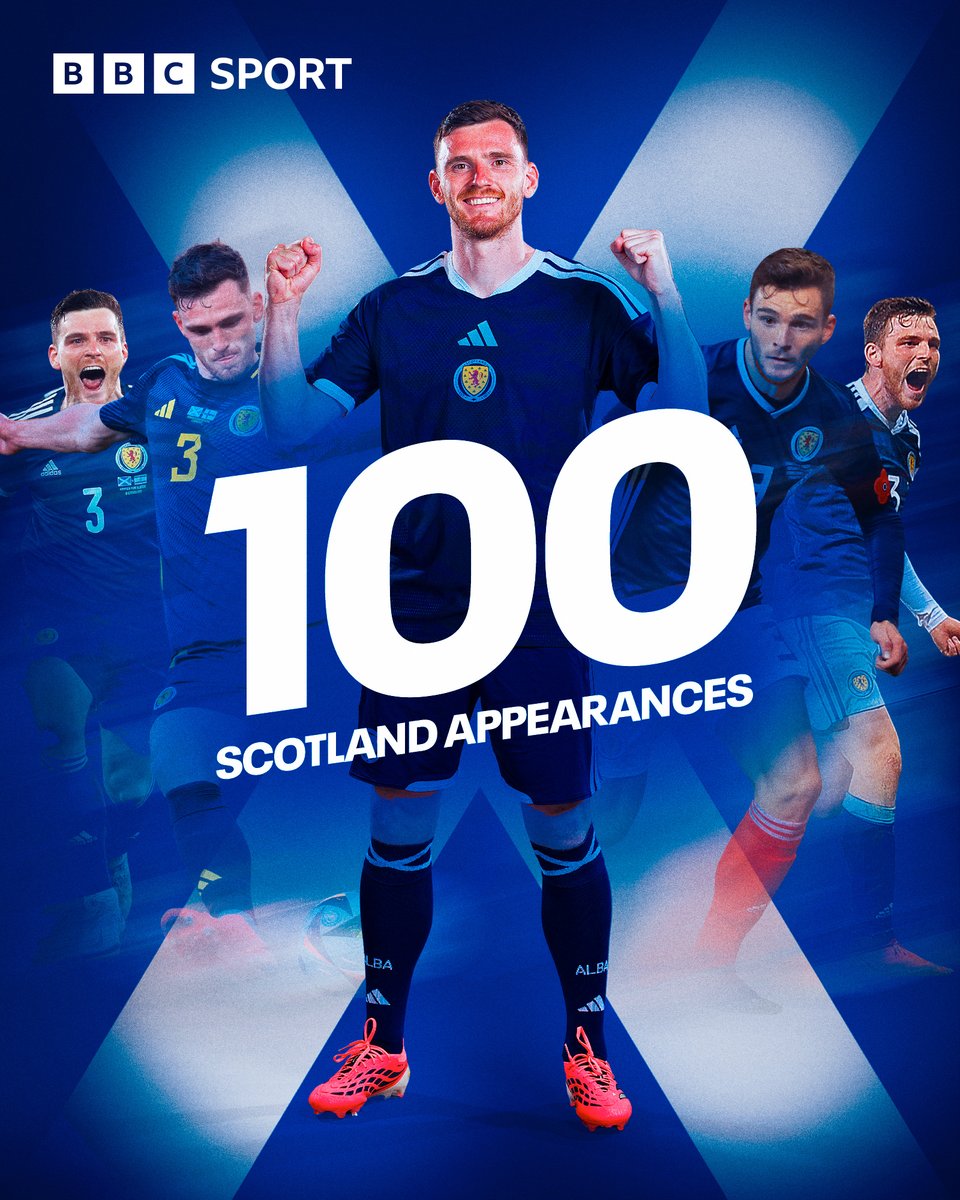BBCSportScot's tweet photo. Andy Robertson will make his 100th Scotland appearance tonight against North Macedonia 🏴󠁧󠁢󠁳󠁣󠁴󠁿

Congratulations, skipper 👏

#BBCFootball https://t.co/qAvkUF5oGe