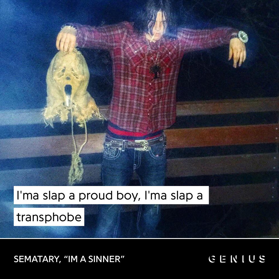 FilbertFilbson's tweet photo. Mfs just do not listen to these artists bc how are you gonna have sematary lyrics in your bio but be transphobic https://t.co/LA78wIFd0C