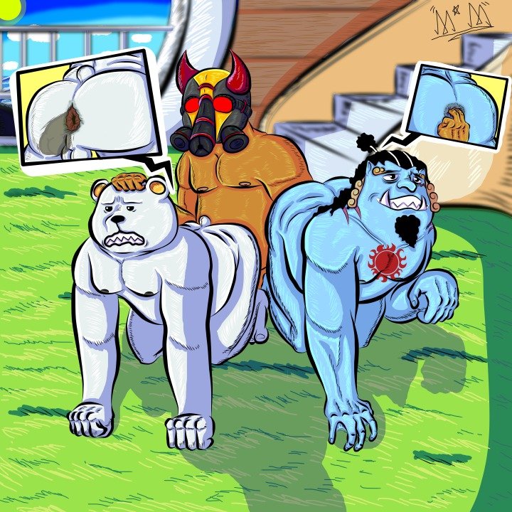 the_masked_gray's tweet photo. Bepo and Jimbe's meeting with a certain someone 🔥
Part 1/3
#furryart #furrynsfw #nsfw #bepo #jinbe #chubby https://t.co/86aVNXa5vz