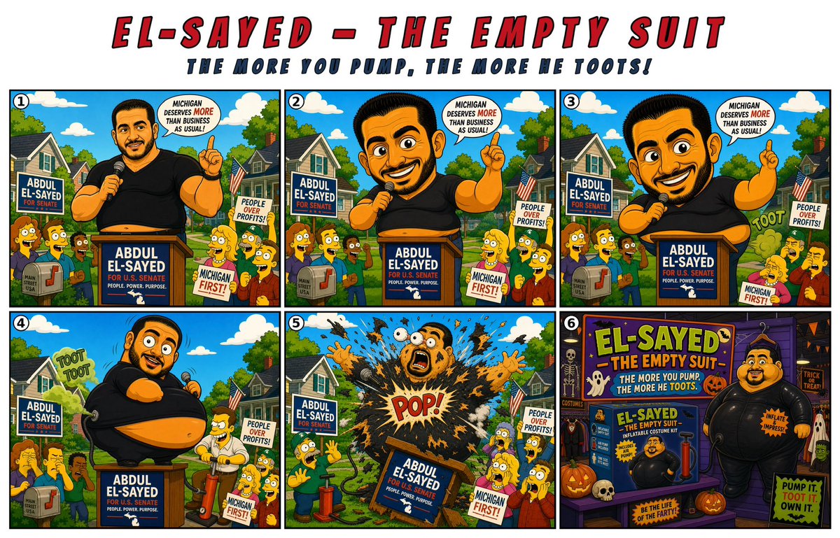 stegerMG's tweet photo. El Sayed the empty suit. The more they pump the more he toots! https://t.co/D3aKGK0k4I