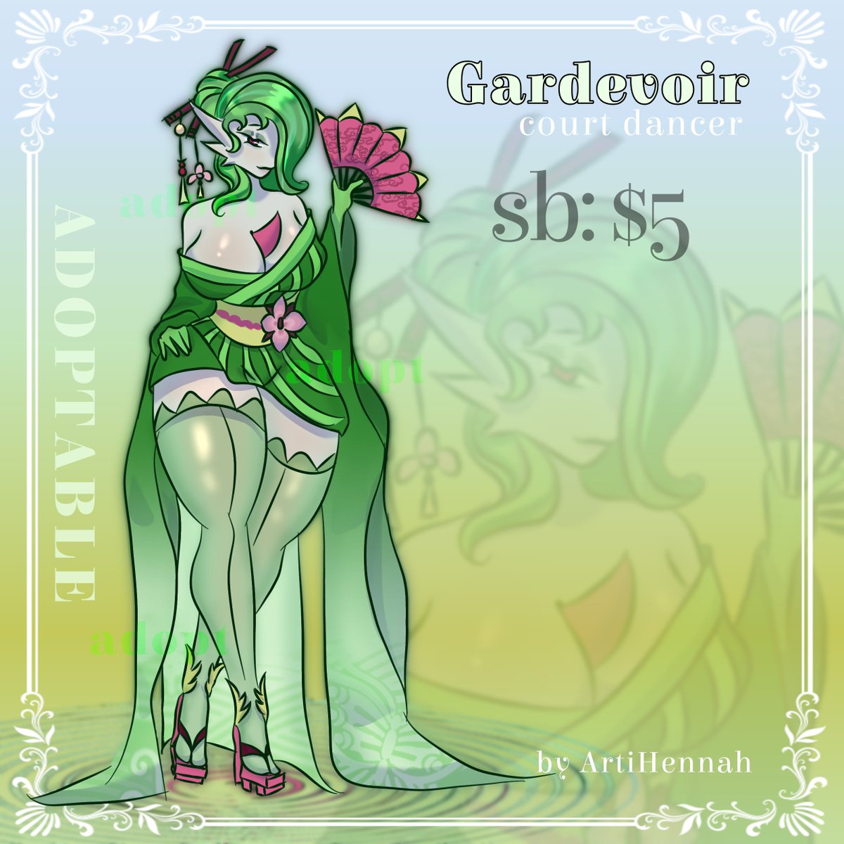 artihennah's tweet photo. Gardevoir - pokemon adoptable 🪭

#gardevoir #pokeadoptabe #pokeadopt #kimono #japanese #anthro #pokemon https://t.co/YHpx6K6lfq