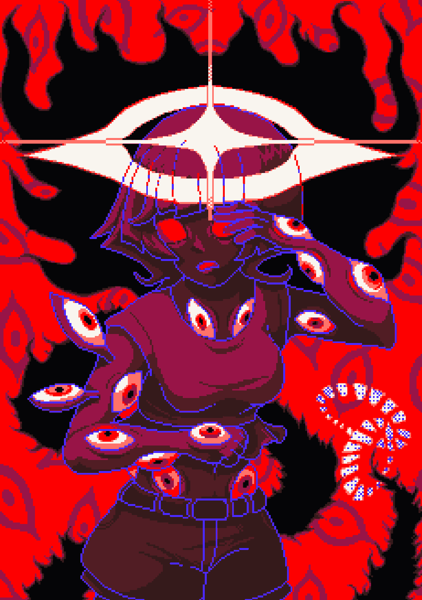 soogymoogy's tweet photo. My piece for @GG5thAni 's zine! I'm super happy to be able to participate in this and to draw a piece inspired by one of my favorite episodes, Red Eye! Please go check out the zine, there's so much good stuff in it!
#ゴスゲ5周年 #Digimon #pixelartㅤ https://t.co/8fd9HtdGrc