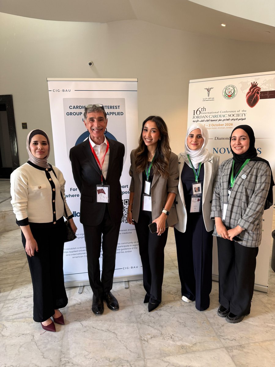 Raneemomarabd's tweet photo. Honored to represent CIG at the 16th Jordanian Cardiac Society Conference. 🫀✨
​Great sessions, inspiring discussions with cardiologists, and exciting research collaborations ahead! 
​#Cardiology #MedTwitter #MedEd #CIG #JCS
#ACCMedStudent https://t.co/86caTQTx0i