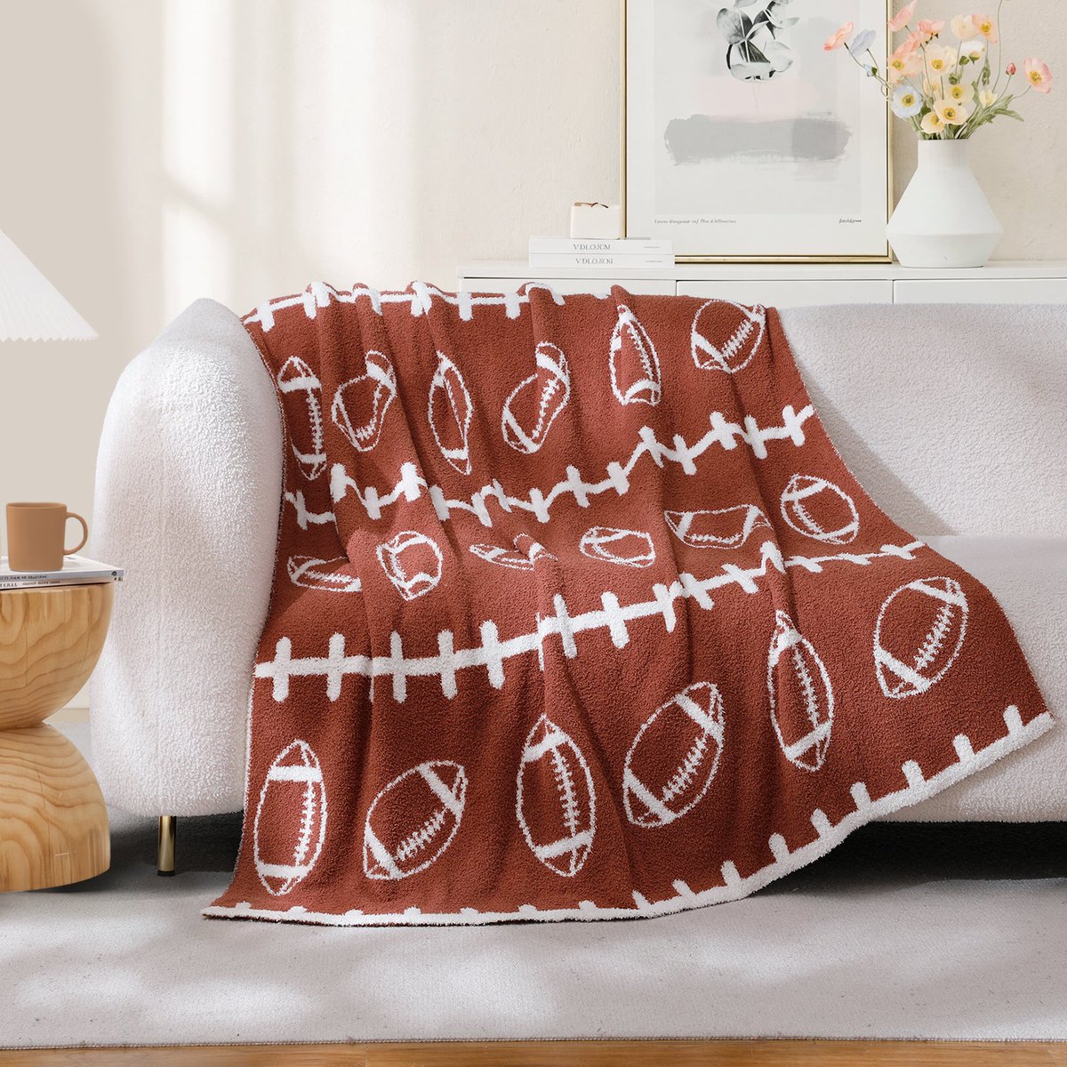 Prokickercom's tweet photo. Snuggle Snac football blanket - knitted with luxurious microfiber fabric, super soft, durable, and warm!  Great for game day or just watching the game at home!
Available on Amazon!
https://t.co/RK0irZoicW https://t.co/4eOqEpFqmC