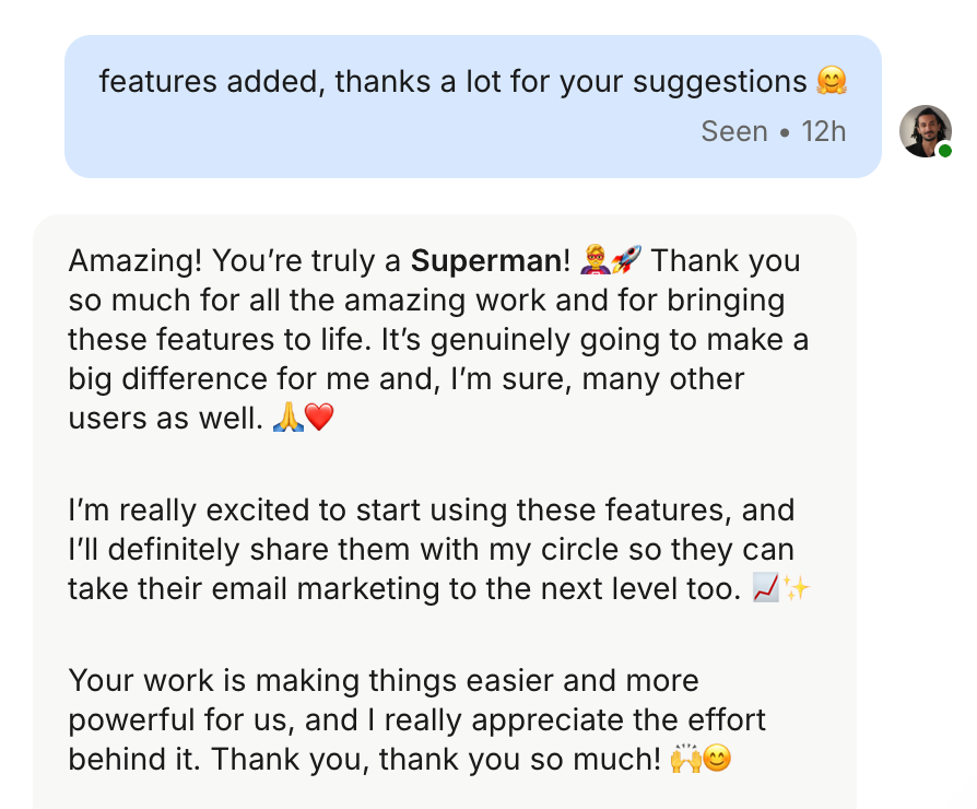 TheDreadCEO's tweet photo. I’ll start offering equity to our customers..

those legends who give us their invaluable time, sharing their precious ideas and feedback, then getting genuinely excited when we ship them.

at this point they’re basically co-founders 😂❤️ https://t.co/a8pgdOcO4i