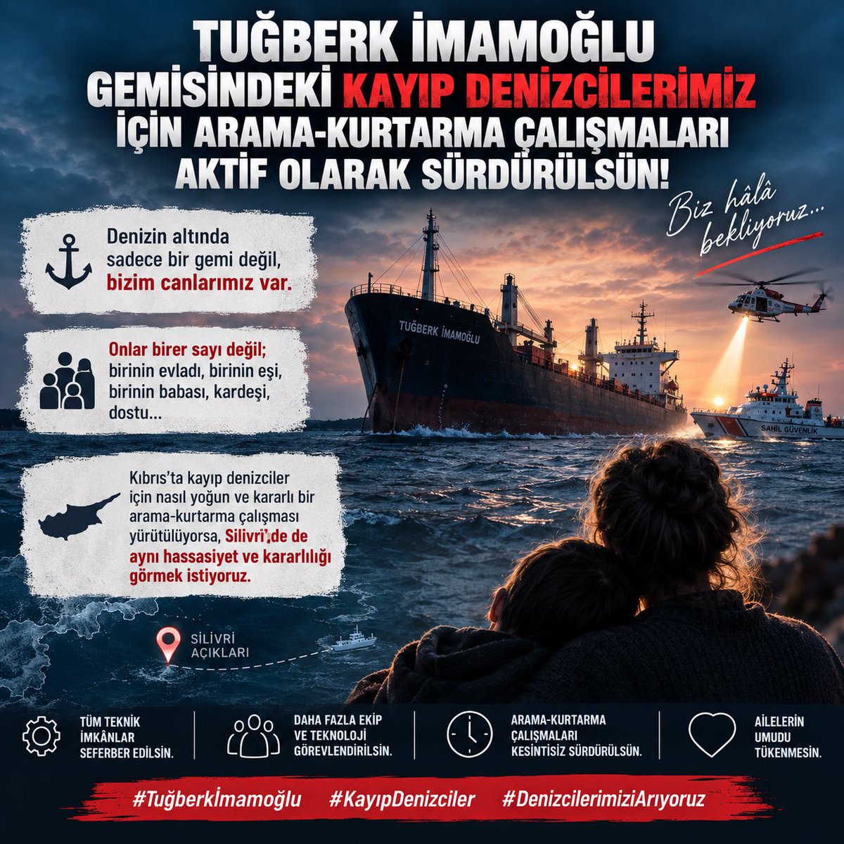 seliniimo's tweet photo. @a_uraloglu @RTErdogan YETKİLİLERE AÇIK ÇAĞRIMIZDIR

Tuğberk İmamoğlu gemisindeki kayıp denizcilerimiz için de güçlü, koordineli ve kapsamlı arama-kurtarma çalışmaları yürütülmesini istiyoruz.

Biz kıyas değil, aynı hassasiyeti istiyoruz.

#DokuzDenizciyeSesOl 

@RTErdogan 

@a_uraloglu @UABakanligi https://t.co/NlEoqJwsxZ