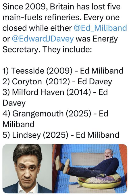 c36812927's tweet photo. #Miliband is now co-signing G7 statements calling for refinery production to be maximised having spent years pursuing a destructive energy agenda that has systematically weakened UK’s own refining capacity
https://t.co/tZ9FPcvwRa
And now #GreatBritishGrid
https://t.co/kj6ZG9txIe https://t.co/0qwMQkumYA