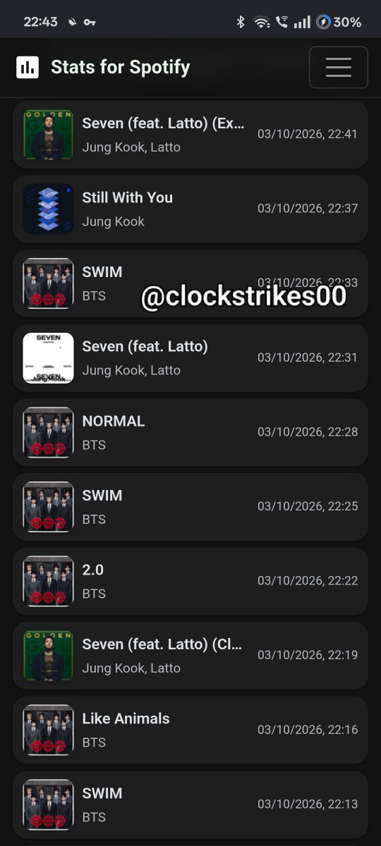 clockstrikes00's tweet photo. @aan_neeb Stats for Spotify 

Pl- https://t.co/FkltqgdO1f https://t.co/RPk97UckMV
