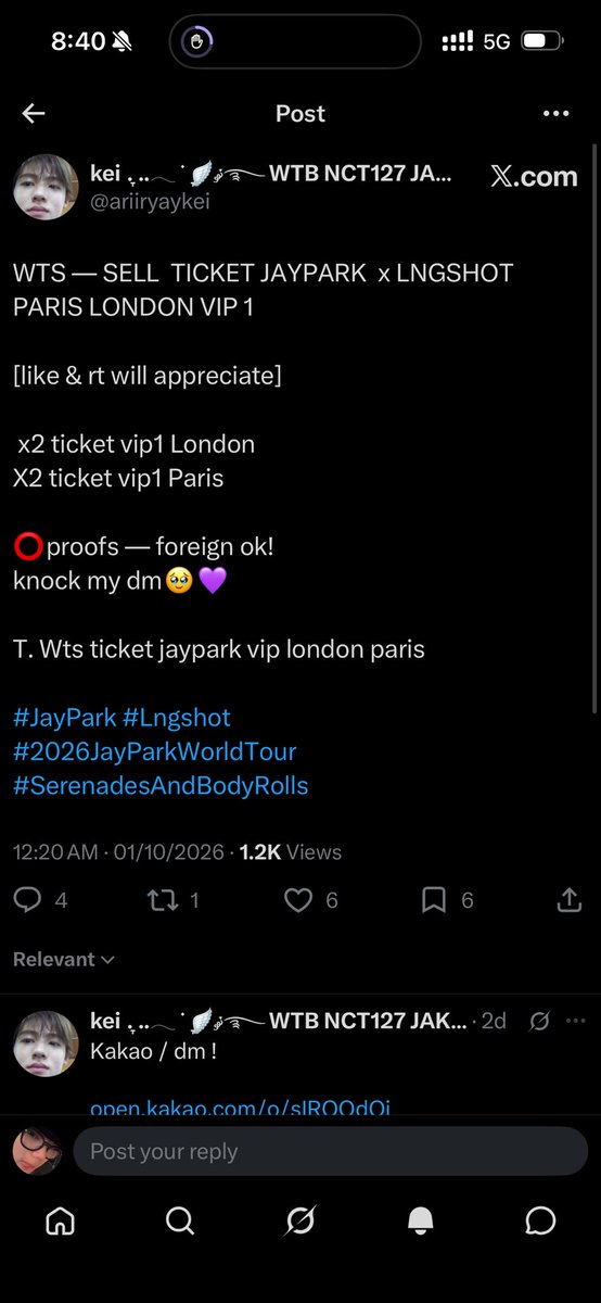 ryunayul's tweet photo. ‼️BEWARE SCAMMER TICKET SERENADES & BODY ROLLS TOUR JAYPARK with LNGSHOT‼️ 

USERNAME  @ariiryaykei 

Don’t buy anything from her. 

dan buat lu ari ari, semoga semua duit yang lu pake ga berkah sampe di akhirat nanti. semoga lu apply visa manapun ga bakal di approve. semoga lu kalo pup keras terus.