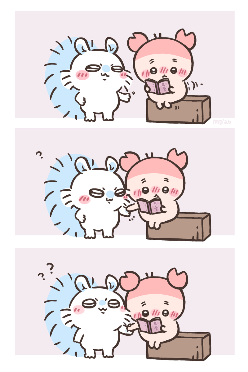 MeloDenesa's tweet photo. Really into Chiikawa lately. The koreans in my timeline really ship MomoKani and I have been convinced of momonga deadbeat husband x furuhonya plucky pink wife pairing.  #ちいかわ https://t.co/4VVkr6JXeW