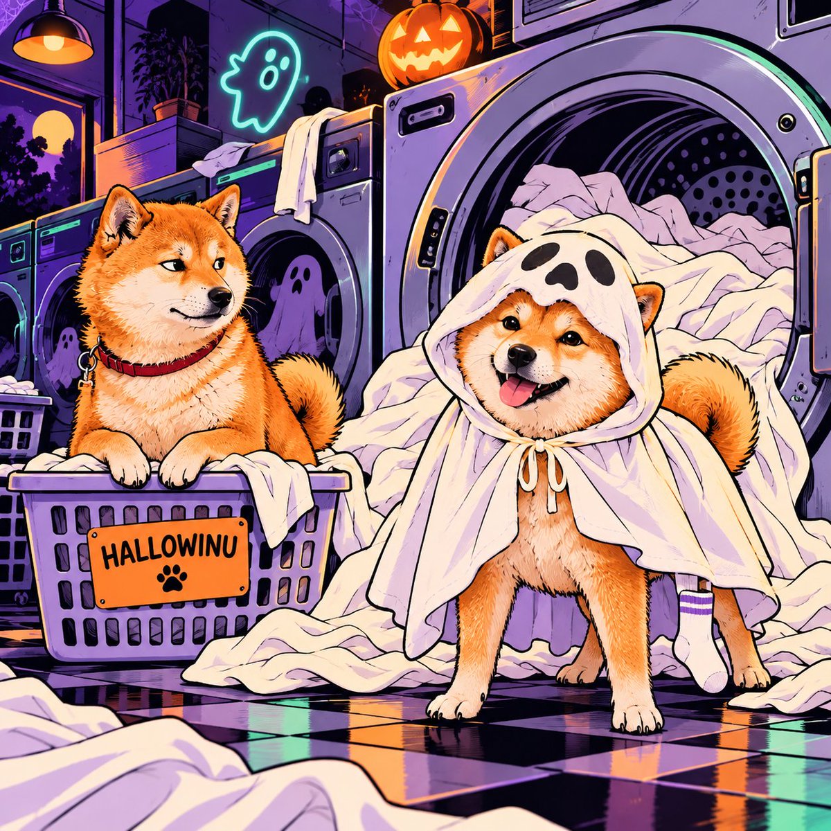 Hallowinustonk's tweet photo. Every ghost has an origin story.

This one starts on a gentle cycle.

The ears survived.
The tail gave everything away. 👻🧺
HallowINU

Would your Shiba fall for this disguise?

@ShibainuCoin https://t.co/P6ZW7nJirX