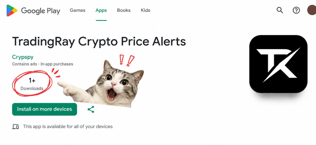 tradingrayapp's tweet photo. Someone actually installed it 😭 Whoever you are, thank you. https://t.co/yuEU5SVW04
