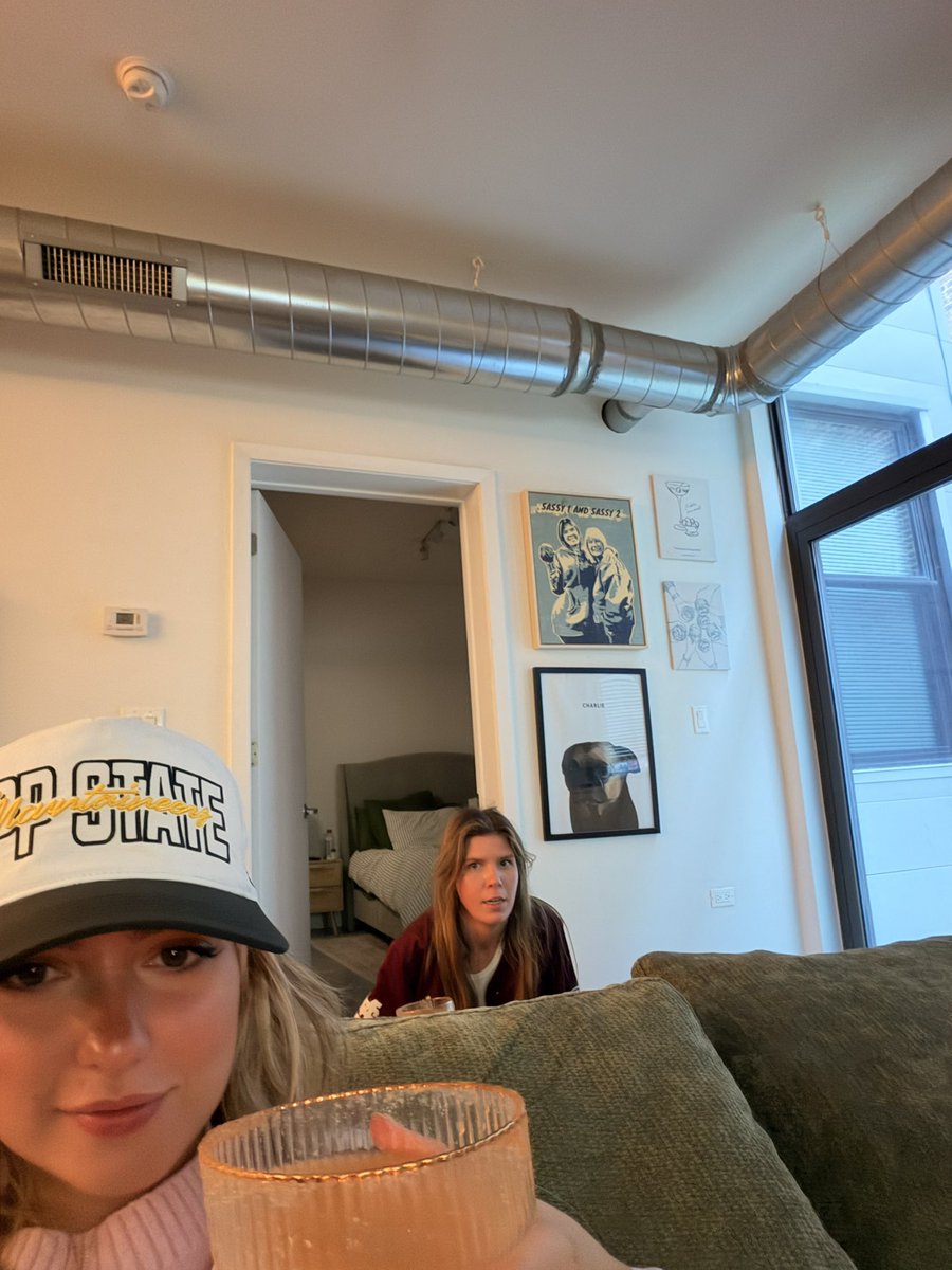 hannahcmontoya's tweet photo. . @cait_walkerr is now watching the game from behind the couch (for good luck) https://t.co/sTDyv4koCl