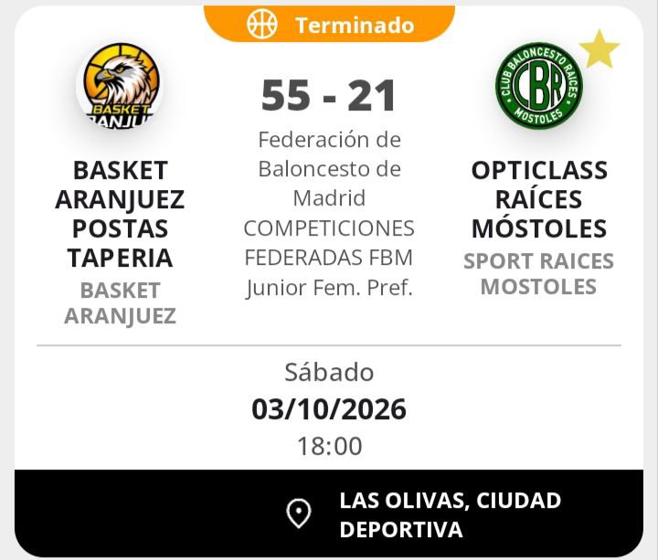 BasketAranjuez's tweet photo. Victoria del #JunFem #TaperiaPostas  frente a @RaicesMostoles. @vanessaburgos_ : Muy buen comienzo de temporada, desde el inicio salimos con una gran intensidad y tras el descanso rompimos el partido a nuestro favor https://t.co/VwW3do4dvz