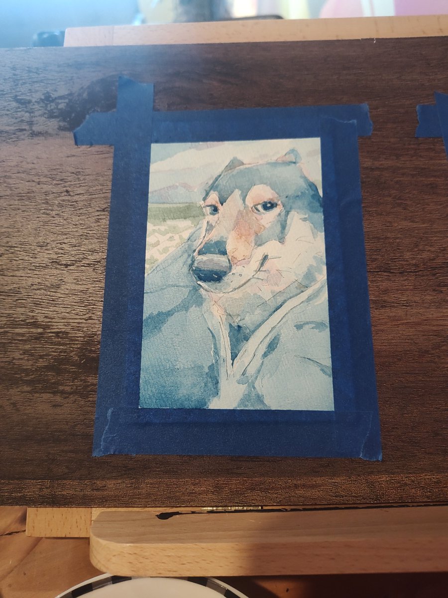 ArtKoumoh's tweet photo. happy wolf dog in watercolor

impromptu art session at the furry cafe yesterday, while awesome furiend (and smort fella) studies

more to come https://t.co/xO2GkwIR2g