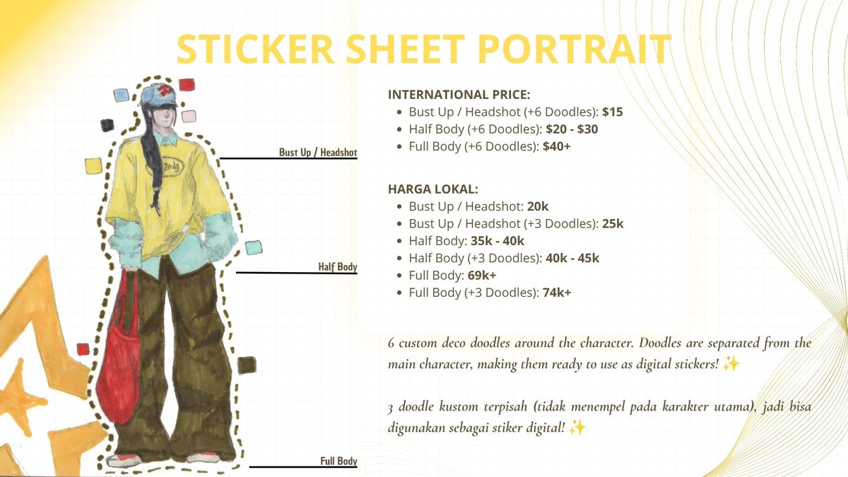 qyd_0's tweet photo. Hi! I’m opening my commissions for this unique Traditional Sticker Sheet Portrait style! 🦖✨

#commissionsopen #artcommission #traditionalart #sketchbook #vgenCommission #vgencode #vgen #paypalcommission #artistontwittter https://t.co/NJdviEdhWc