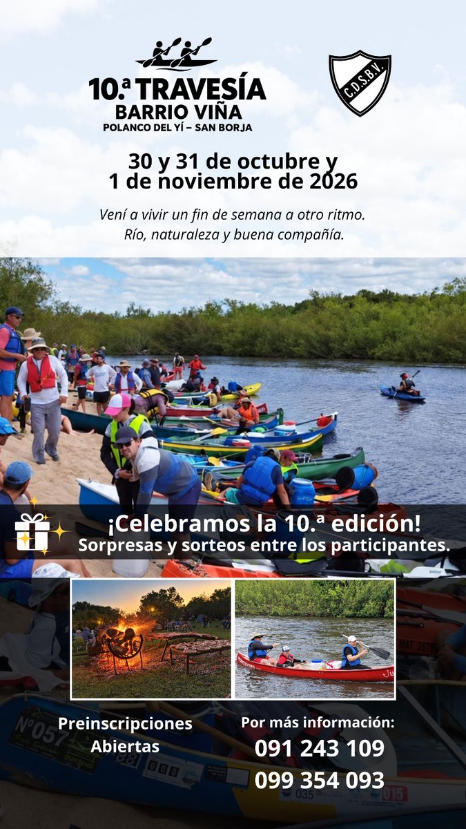 exitorama's tweet photo. Barrio Viña prepara la décima edición de su Travesía Náutica por el río Yí
https://t.co/oTrxWkhPvG https://t.co/fejsiQeWEH