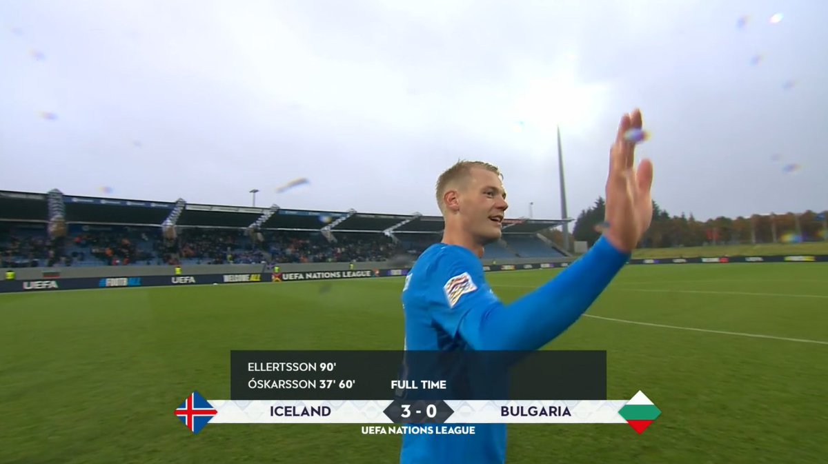 foet247europa's tweet photo. FT Iceland 3 Bulgaria 0. #ISLBUL #NationsLeague https://t.co/nK6QTF17vO