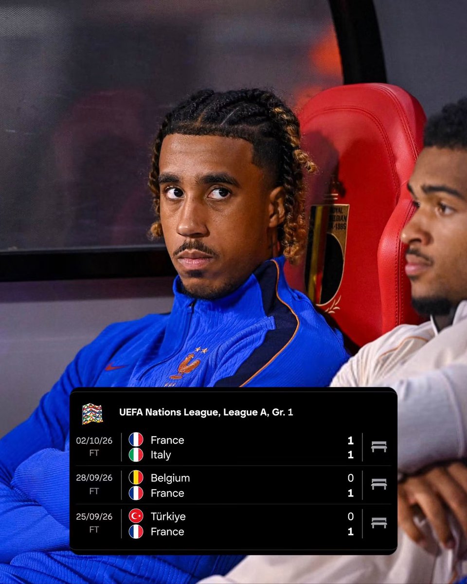 UtdForever7's tweet photo. 🚨Would’ve loved to see Leny Yoro get his first minutes for France during this break, but there’s absolutely no rush.

The fact he’s already been called up to the senior squad at his age is a massive step in itself. Training at that level, being around world-class players and getting used to the international setup will only make him better.

The debut will come. This is only the beginning for Yoro. 🌟🔴
