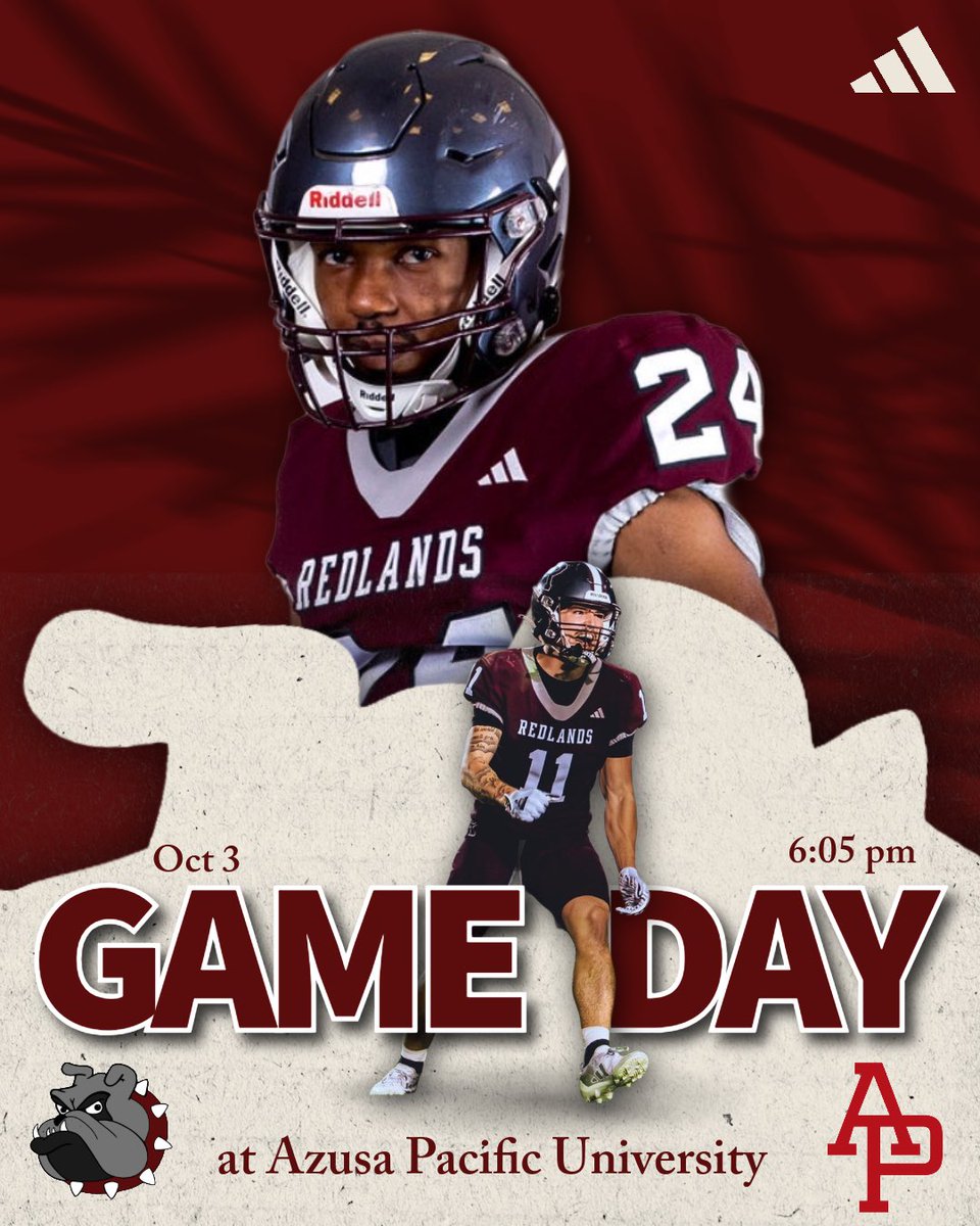 GoRedlands's tweet photo. GAMEDAY! @UofR_Football takes on Azusa Pacific University on the road beginning at 6:05pm. https://t.co/7Ed6H33J5J