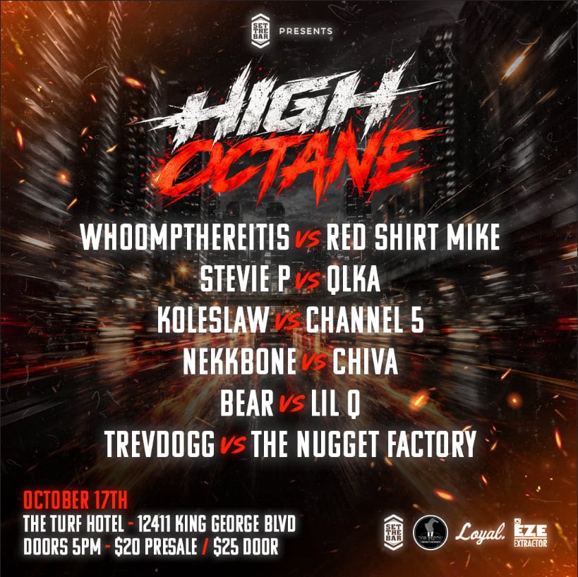 SetTheBarEnt's tweet photo. We’re TWO WEEKS away from HIGH OCTANE! Get your presale tickets now and join us on October 17th at The Turf! https://t.co/9DlltVNYAv