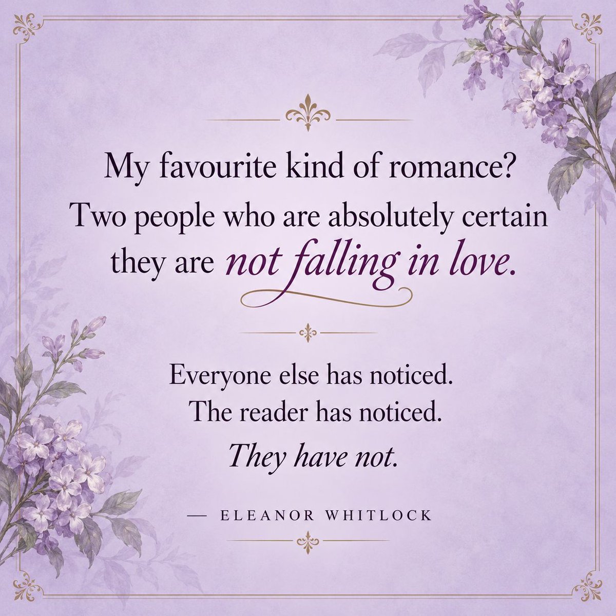 WhitlockRomance's tweet photo. My favourite kind of romance?
Two people who are absolutely certain they are not falling in love.
Everyone else has noticed.
The reader has noticed.
They have not. 😌

#HistoricalRomance #SlowBurnRomance https://t.co/XNGPlchTeQ