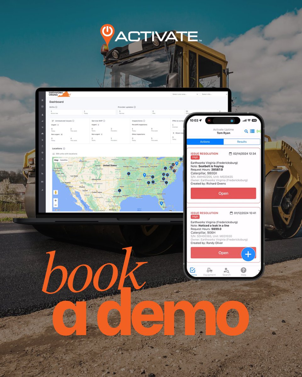 ActivateOS's tweet photo. Smarter service starts with #ActivateOS! 🔧⚡

Unlock faster, more efficient equipment service management and keep your team ready to act.

Book a demo today! ➡️ https://t.co/yBZZSIN4MN

#EquipmentService #HeavyEquipment #ServiceManagement https://t.co/Ul08LTgpnS