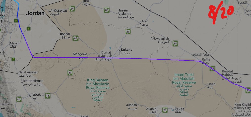 marinemom2025's tweet photo. After a conversation and tip from my friend @Deb4Empowerment about the mountain ridge along FlyDubai FZ1073’s route to Tel Aviv, I went back through the historical flight tracks for this specific route and aircraft dating to November 3, 2025.

What I found caught my attention.

For months, the flights generally followed a more conventional path across Saudi Arabia toward Israel. But beginning around late June or July, the routing appears to start changing.

By August 9–10, the track looks increasingly aligned with the edge of the mountain ridge. By August 20, that alignment becomes even more pronounced.

That raises a very simple question: who was issuing or approving these flight plans after June, and why did the routing change?

The mountain ridge matters because of what sits just beyond it.

An aircraft continuing north on the far side of that terrain could be only minutes from Muwaffaq Salti Air Base in Jordan, while the ridge could potentially affect line-of-sight visibility depending on altitude and position.

I’m not claiming the historical routes prove intent. They don’t.

But when a flight pattern that was relatively consistent for months begins changing and increasingly follows a specific geographic feature, it is worth asking why.

I’m going to post the historical tracks side by side so people can look at the progression themselves. You decide.