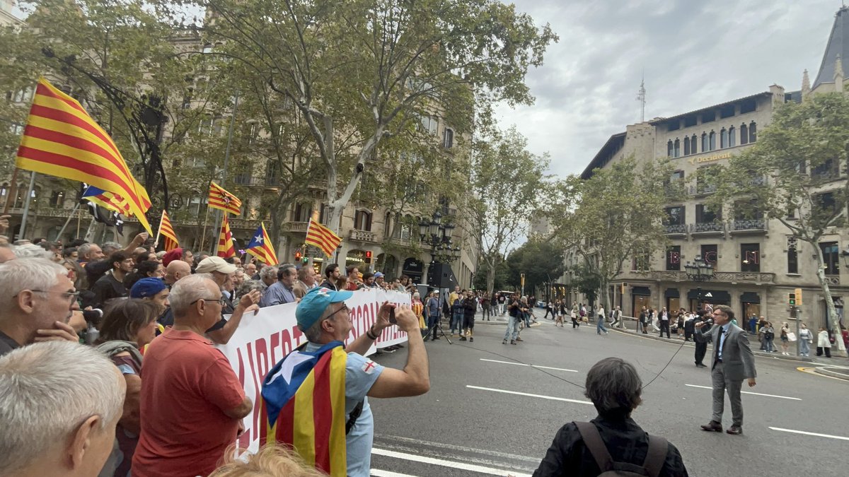 Victor_Puig_'s tweet photo. Primera manifestació fora dels canals del partits que han traït la nació. Davant del 155 demogràfic  iniciem la nostra política. Gràcies a tothom per la feina feta. Tot just comencem. https://t.co/XIwVxMkjxJ