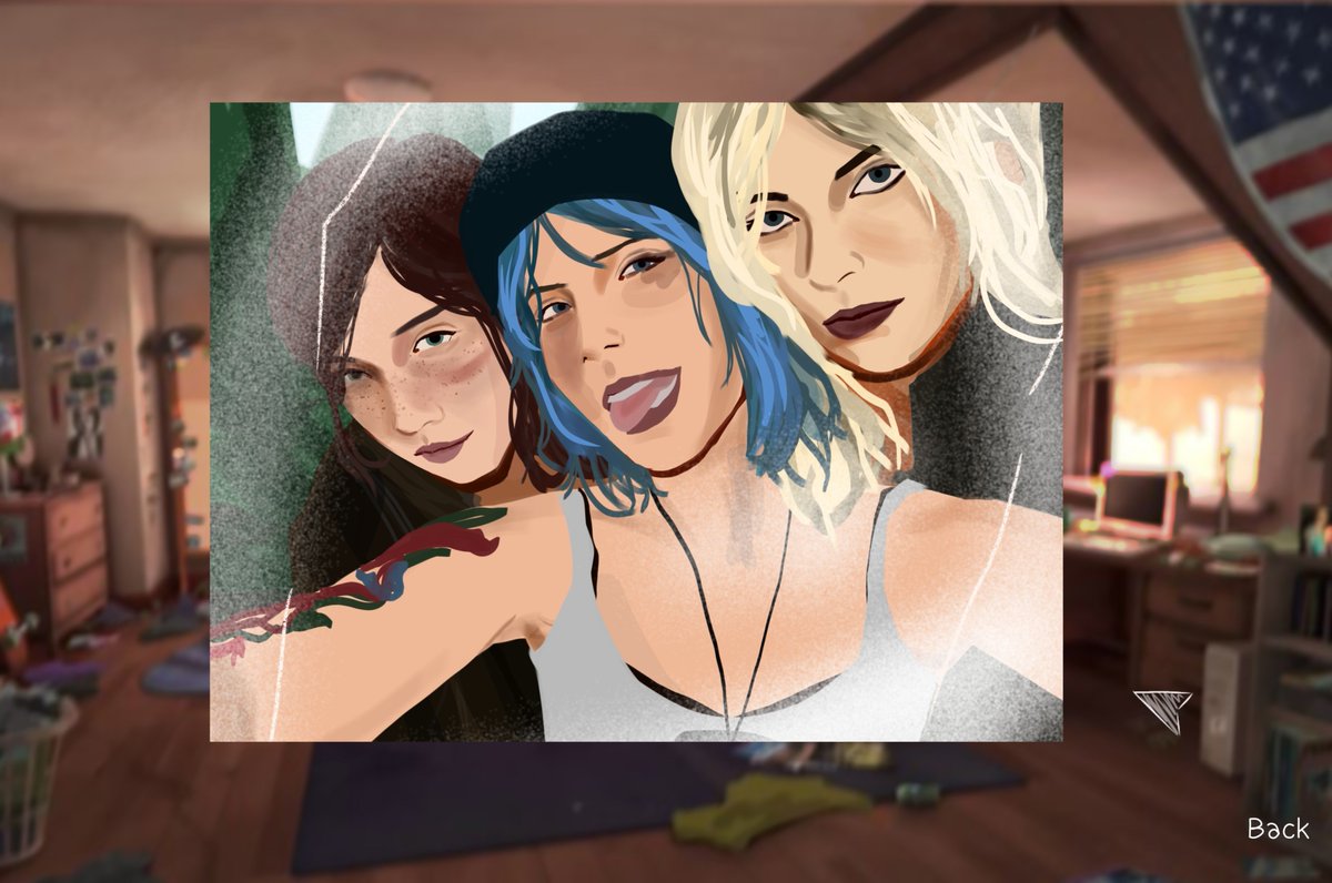 twnkslottie's tweet photo. ellie williams, chloe price and natalie scatorccio doodle bc they would love to meet each other #lifeisstrange https://t.co/3sl4Byo5l0