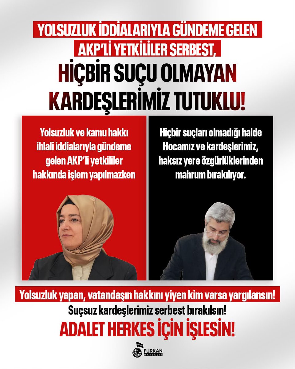 Davamtevhiwvns's tweet photo. AsılSuçlular Yargılanmıyor
AlparslanHocaya Ozgürlük
SemraHocaya Ozgürlük
ZulmeKarşı Meydanlardayız
Kardeşlerimizi SerbestBırakın https://t.co/ZCJAUxkiOf