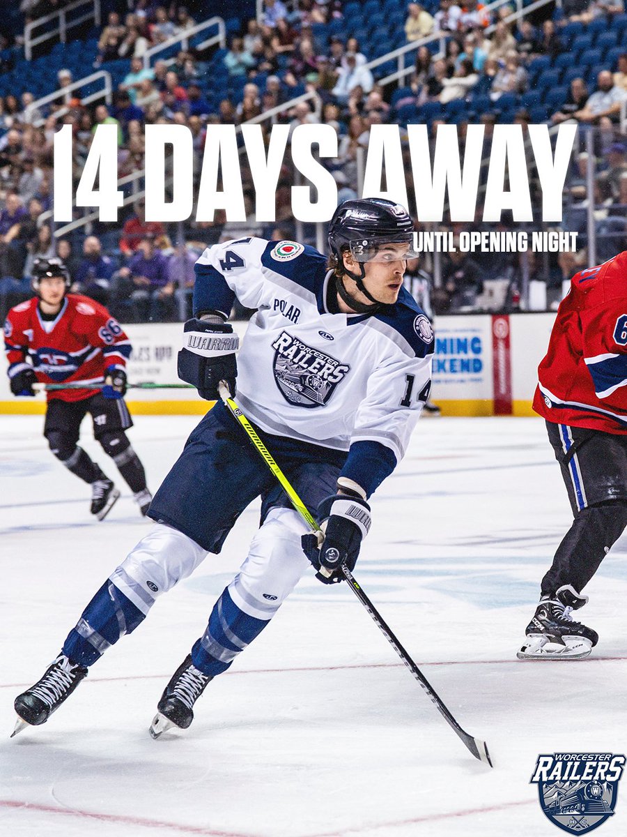 RailersHC's tweet photo. Hockey returns to Worcester in 2 weeks! 🤩🚂

Join us in 1️⃣4️⃣ days at our Opening Night! Get tickets here: https://t.co/bIP7uzEPmI https://t.co/Sgn6XqYao3